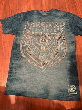 American Fighter Teal Fade Graphic Short Sleeve Tee